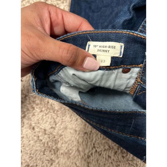 Madewell 10” High Rise Skinny Jeans Dark Wash size 23 - Picture 5 of 5